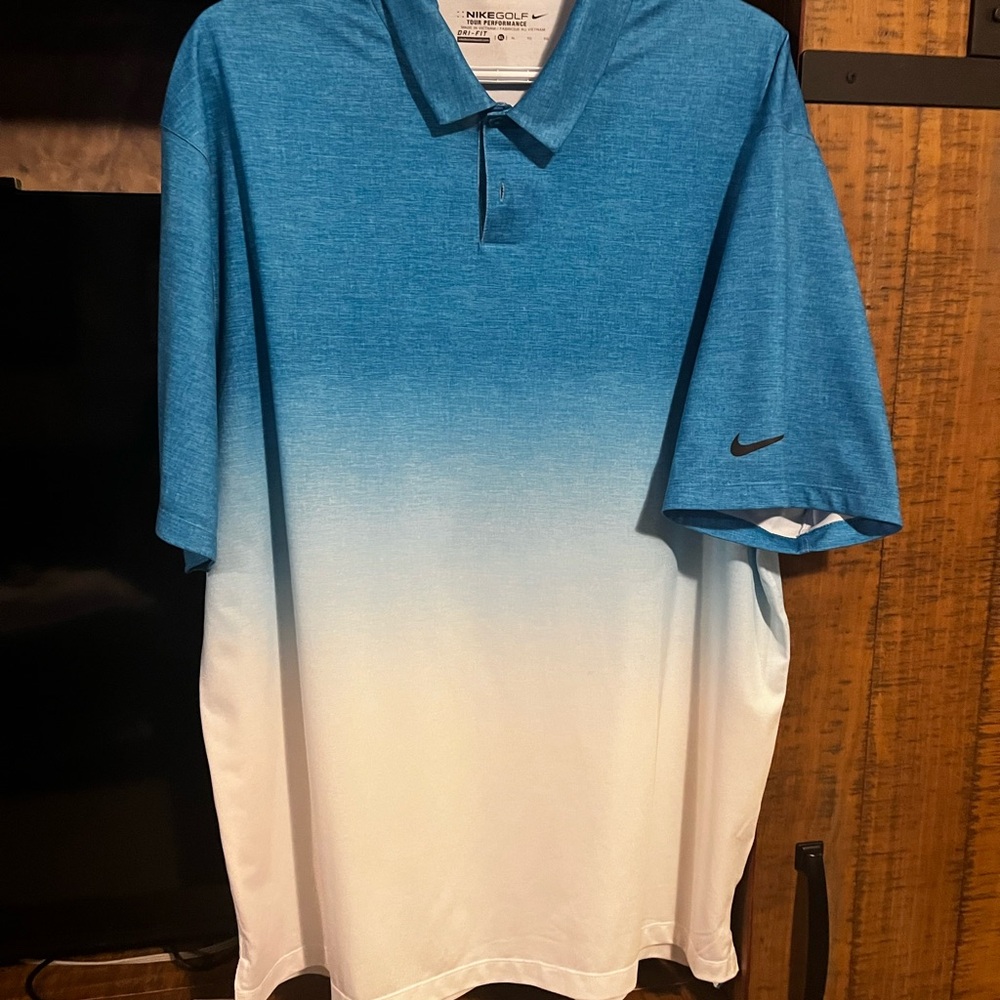 Nike Blue to White Ombre Polo Shirt